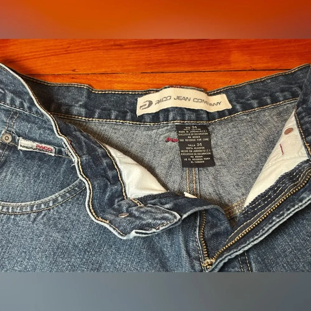 True Vintage Y2K Paco Jean Co. Carpenter Jorts Size 34
